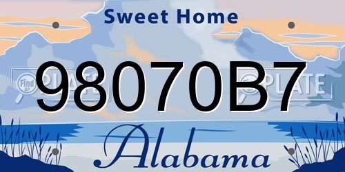 98070B7 Alabama License Plate