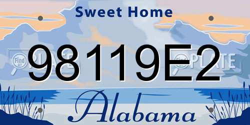 98119E2 Alabama License Plate