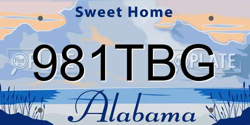 981TBG Alabama License Plate