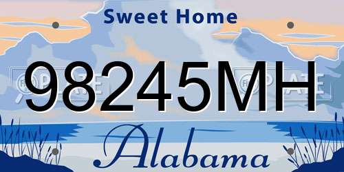 98245MH Alabama License Plate