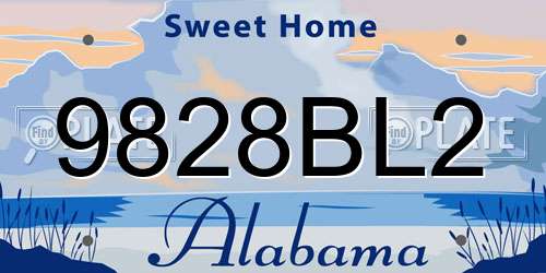 9828BL2 Alabama License Plate