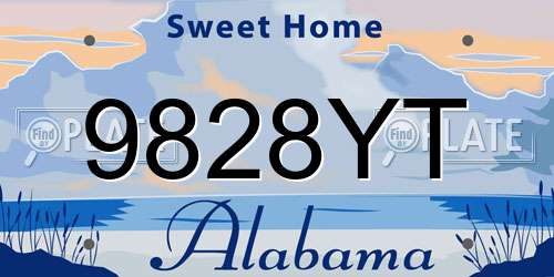 9828YT Alabama License Plate