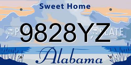 9828YZ Alabama License Plate