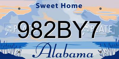 982BY7 Alabama License Plate