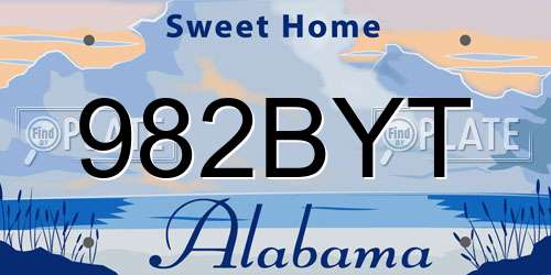 982BYT Alabama License Plate