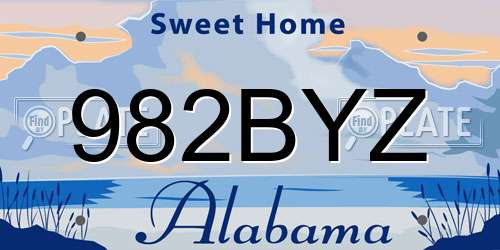 982BYZ Alabama License Plate