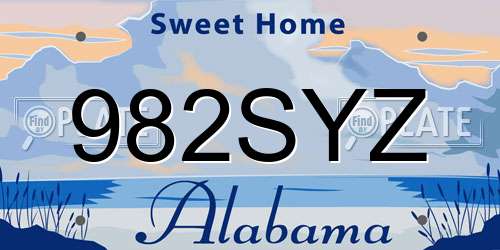 982SYZ Alabama License Plate