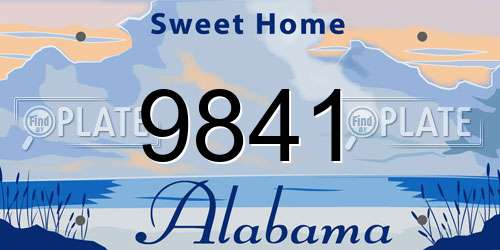 9841 Alabama License Plate