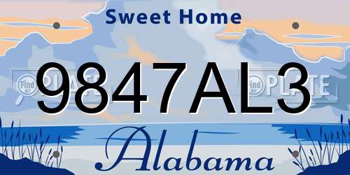 9847AL3 Alabama License Plate