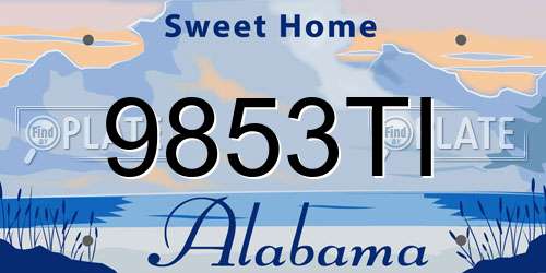 9853TI Alabama License Plate