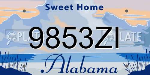 9853ZI Alabama License Plate