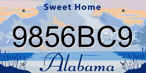 9856BC9 Alabama License Plate