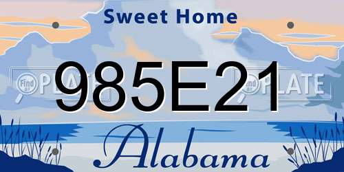 985E21 Alabama License Plate