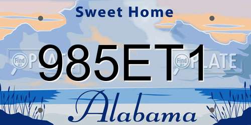 985ET1 Alabama License Plate