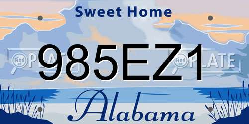 985EZ1 Alabama License Plate