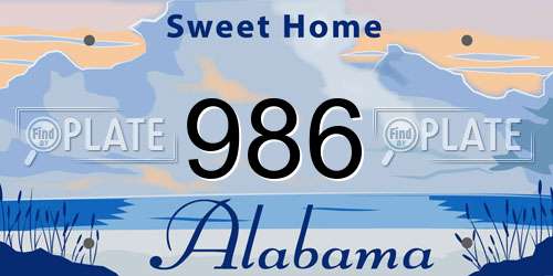 986 Alabama License Plate