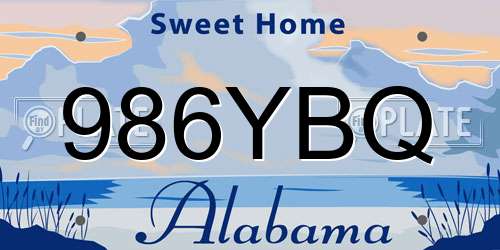 986YBQ Alabama License Plate