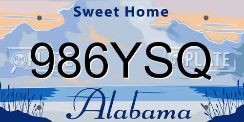 986YSQ Alabama License Plate