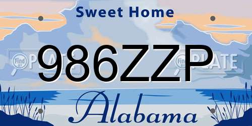 986ZZP Alabama License Plate