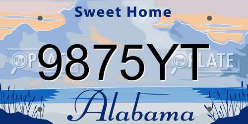 9875YT Alabama License Plate