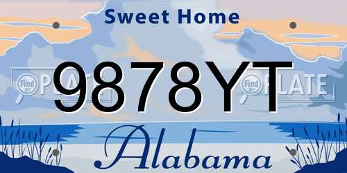 9878YT Alabama License Plate