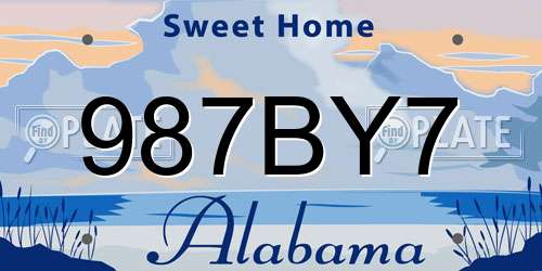 987BY7 Alabama License Plate