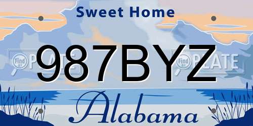 987BYZ Alabama License Plate