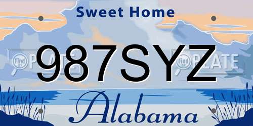 987SYZ Alabama License Plate