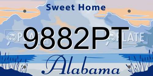 9882PT Alabama License Plate