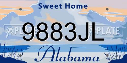 9883JL Alabama License Plate