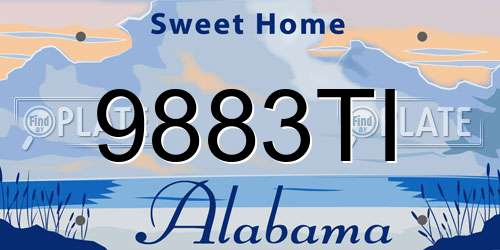 9883TI Alabama License Plate