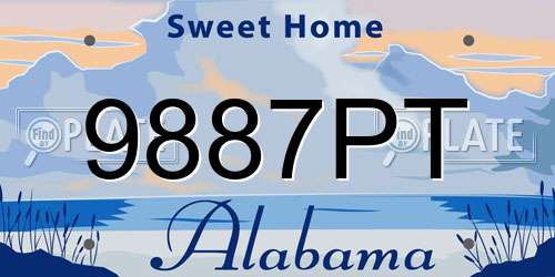 9887PT Alabama License Plate