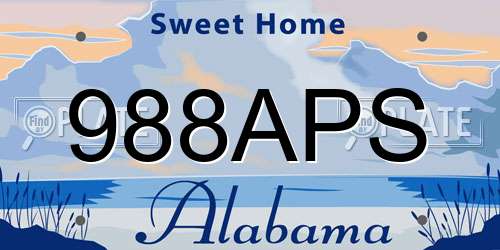988APS Alabama License Plate
