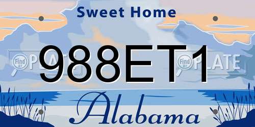 988ET1 Alabama License Plate