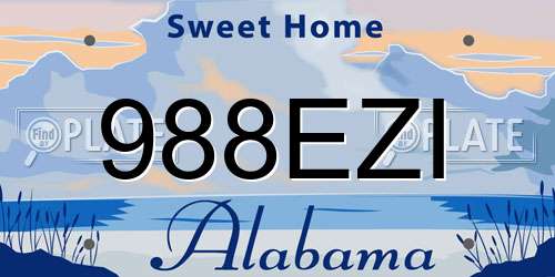 988EZI Alabama License Plate