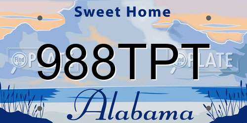 988TPT Alabama License Plate