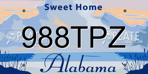 988TPZ Alabama License Plate