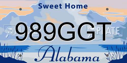 989GGT Alabama License Plate