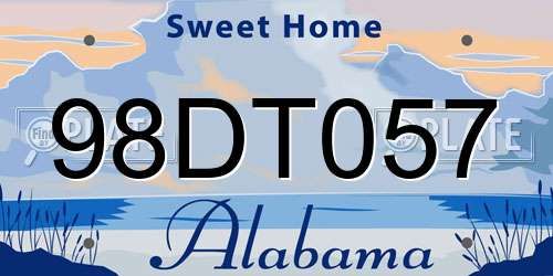 98DT057 Alabama License Plate