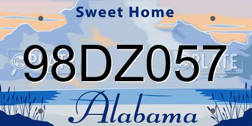 98DZ057 Alabama License Plate