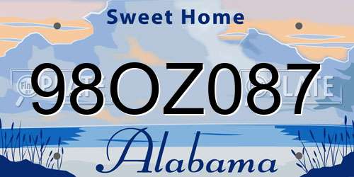 98OZ087 Alabama License Plate