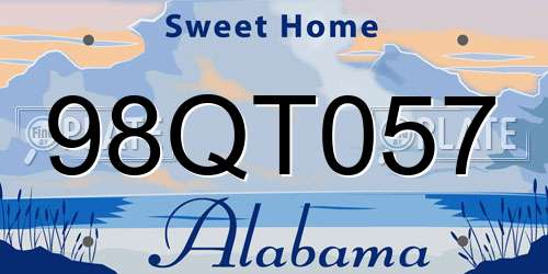 98QT057 Alabama License Plate