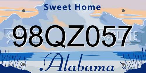 98QZ057 Alabama License Plate