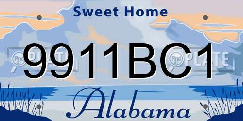 9911BC1 Alabama License Plate
