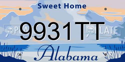 9931TT Alabama License Plate