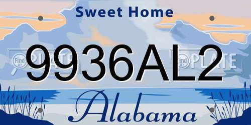 9936AL2 Alabama License Plate
