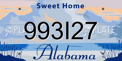 993I27 Alabama License Plate