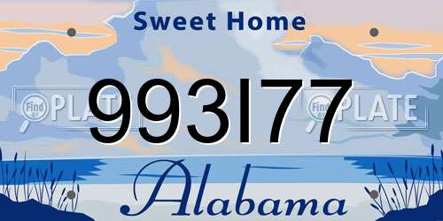 993I77 Alabama License Plate