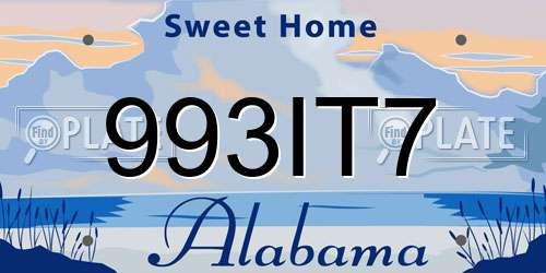 993IT7 Alabama License Plate