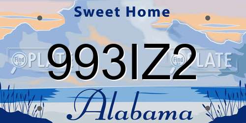 993IZ2 Alabama License Plate